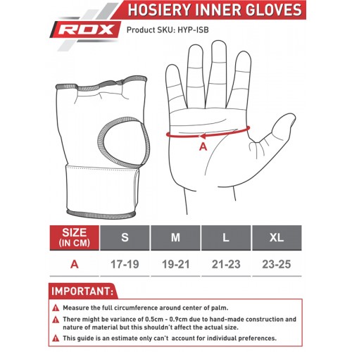 Бинт-перчатка RDX Inner Gel Black S