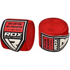 Бинты боксерские RDX Fibra Red 4.5m Бинты боксерские RDX Fibra Red 4.5m
