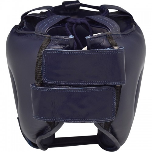 Боксерский шлем с бампером RDX Leather Pro Blue L
