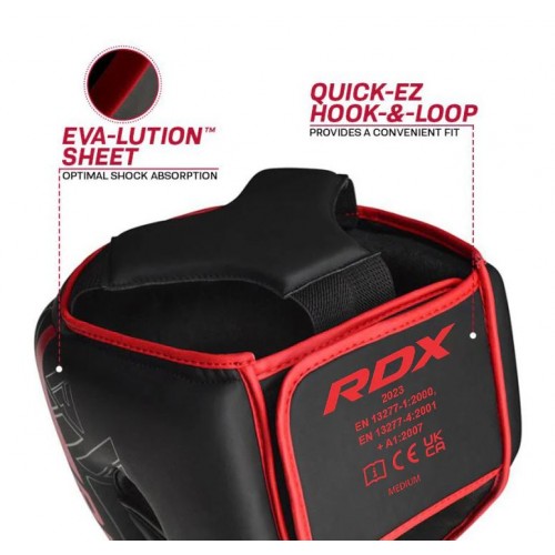 Боксерський шолом RDX F6 Matte Black S