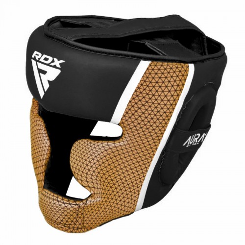Боксерский шлем RDX T17 Aura Black Gold M