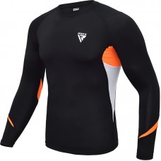 Рашгард із довгим рукавом RDX Lycra Orange L Рашгард із довгим рукавом RDX Lycra Orange L