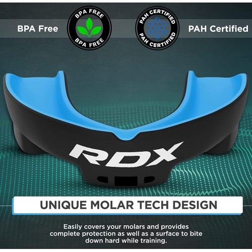 Капа боксерская RDX Gel 3D Pro Black/Blue Junior
