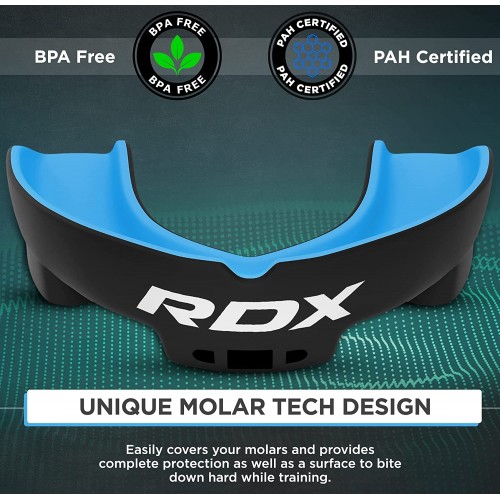 Капа боксерская RDX Gel 3D Pro Black/Blue Junior