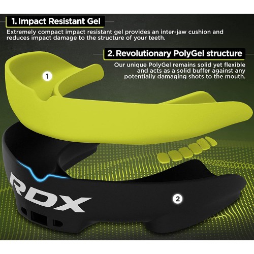 Капа боксерская RDX Gel 3D Pro Black/Green