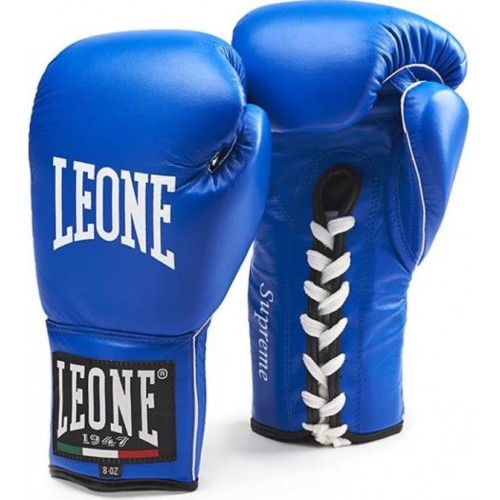 Боксерские перчатки Leone Supreme Blue 8 ун.