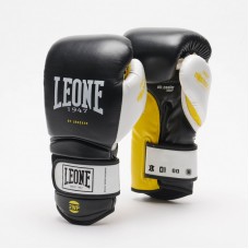 Боксерские перчатки Leone Tecnico Black Yellow 16 ун.